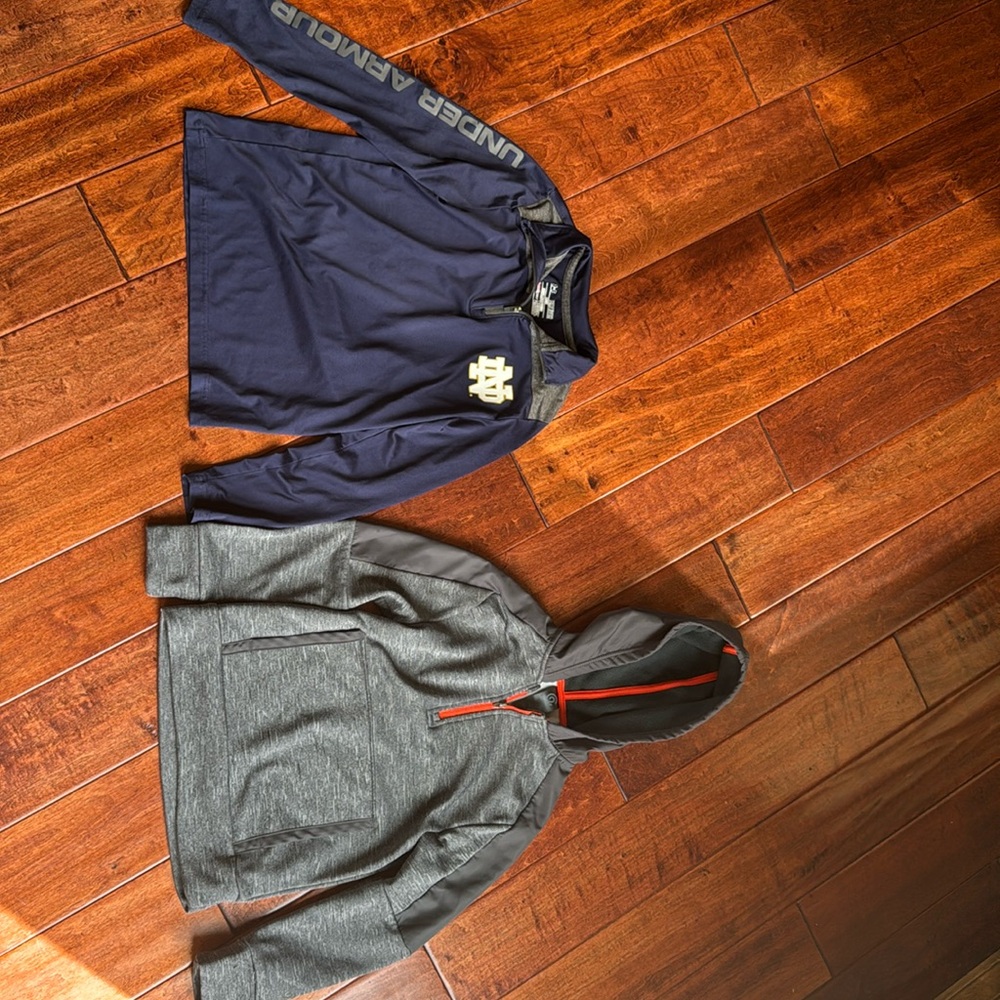 Under Armour & Champion boys hoodie & Long Sleeve T shirt youth small & 6/7